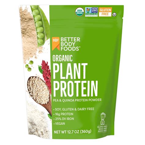 BetterBody Foods Proteína Vegetal Orgânica em Pó, 16g de Proteína por ...