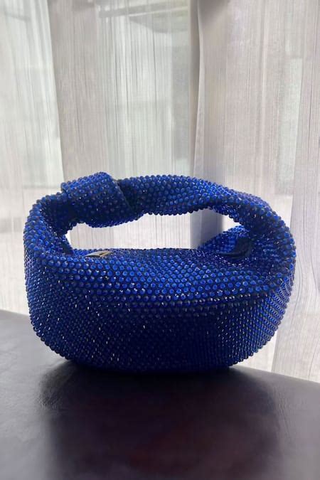Buy Blue Rhinestones Ambre Work Bag by House Of Bling Online at Aza ...