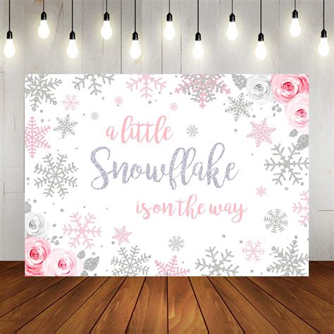 Buy Winter Snowflake Baby Shower Backdrop Winter Wonderland Baby Shower ...