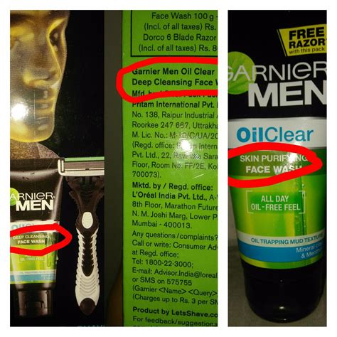 Garnier Men Oil Clear Face Wash, 100g with Free Lets Shave Razor ...