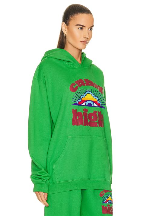Camp High Rising Eye Hoodie in Kermit Green | FWRD