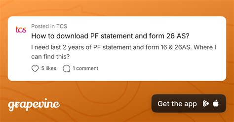 How to download PF statement and form 26 AS? - Grapevine