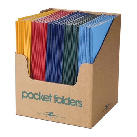 Embossed 2-Pocket Folders, Shelf Display Containing 100 Folders, 11.75 ...