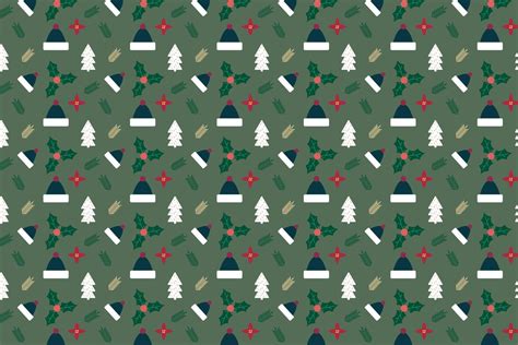 Christmas background pattern decoration with pine leaves and winter ...