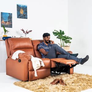 Jordyblue Louis Without Console 2 Seater Leatherette Manual Recliner ...