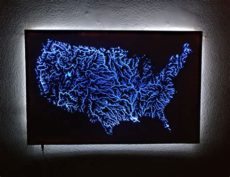 Illuminated Waterways of the United States Map [OC] [4287x3317] | Scrolller