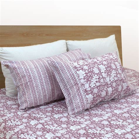 Vintage Pink| 300TC Bedsheet | 2 Pillow Covers | Mulmul Cotton Dohar ...