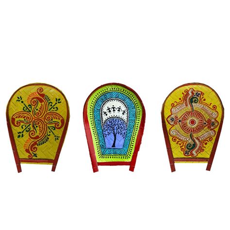 Buy Handpainted and Handcrafted Decorative Folk Art Bamboo Tray Combo ...