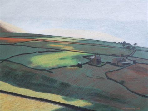 Derek Wilkinson | Landscape with farm house and fields (1972) | MutualArt