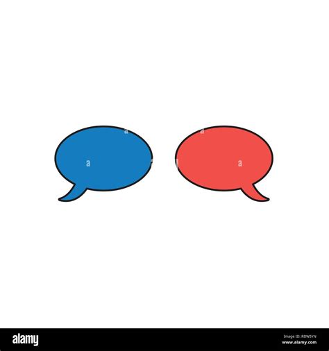 Vector illustration icon concept of two speech bubbles. Colored and black outlines Stock Vector ...