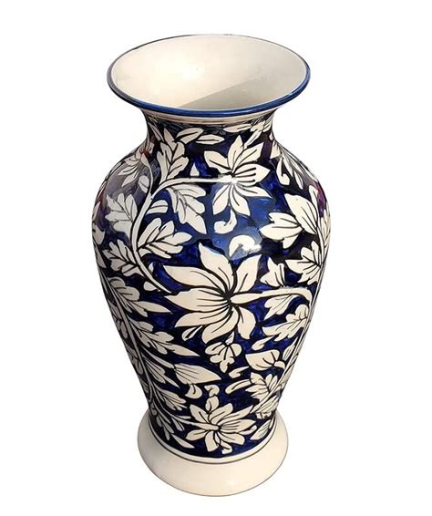 Buy Pure Source India Porcelain Flower Vase (Multicolor Leaf Design ...