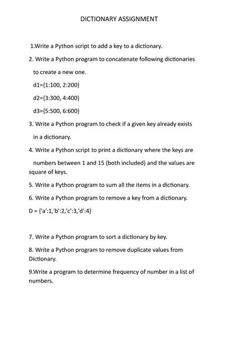 Image result for Dictionary Assignment Python