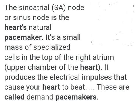 which part of body is called pacemaker ?? what is its function ...