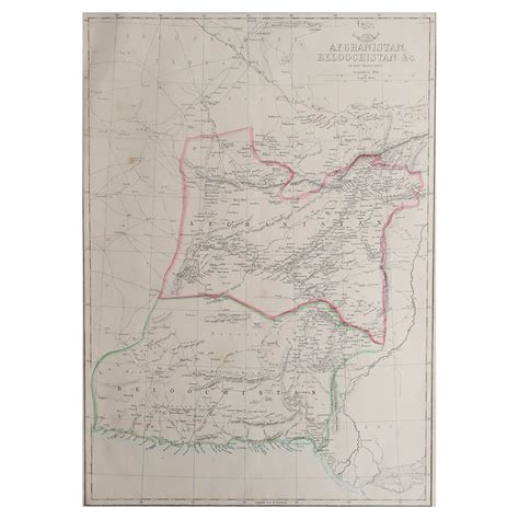 Large Original Antique Map of Afghanistan. Edward Weller, 1861 For Sale at 1stDibs