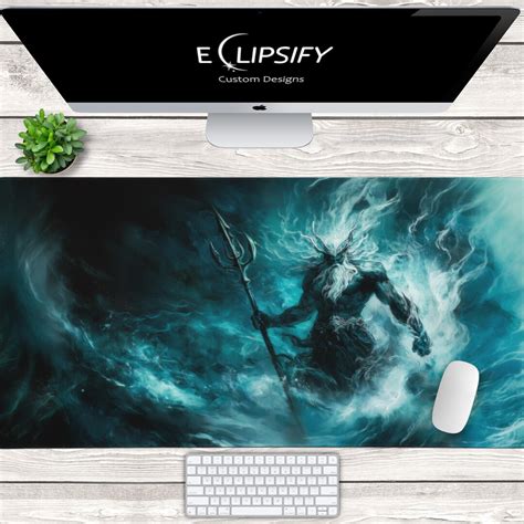 Poseidon Mouse Pad, Poseidon Desk Mat, Ocean Fantasy, Mythology ...