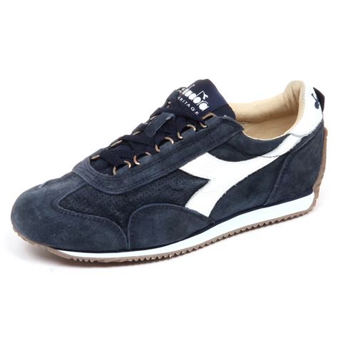 F7732 sneaker donna blu DIADORA HERITAGE EQUIPE stone washed shoe woman