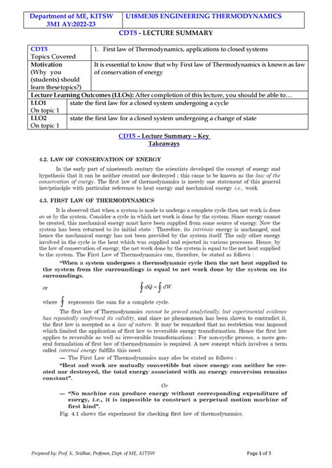 ETD CDT-5 - important notes - Department of ME, KITSW U18ME305 ...