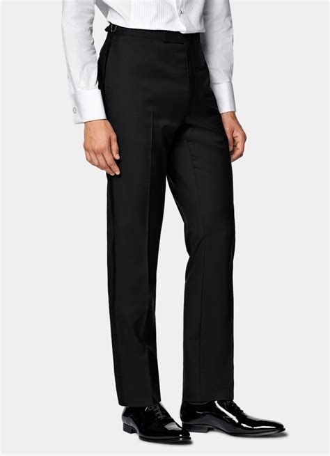 Black Three-Piece Tailored Fit Havana Tuxedo in Pure S110's Wool ...