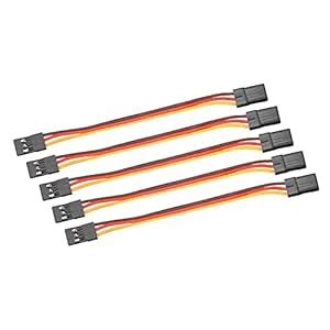 uxcell 5pcs 3-Pin Servo Extension Cable Cord Connectors Lead Wire Male ...
