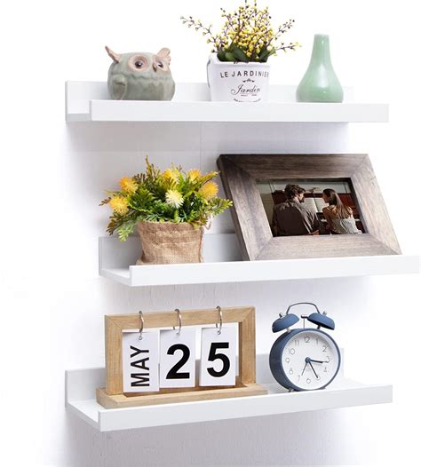 UHUD CRAFTS 3-Pack Engineered Wood Floating Wall Shelf, Modern Style ...