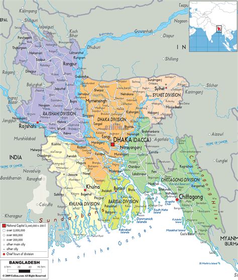 Detailed Political Map of Bangladesh - Ezilon Maps