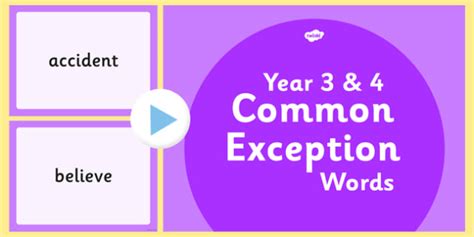 Common Exception Words Years 3 and 4 PowerPoint