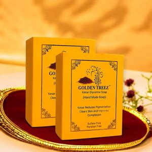 Golden Treez Saffron Handmade Soap For Fairness Natural Soap Pack of 2 ...