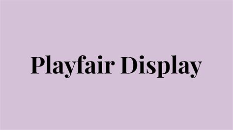 Playfair Display Font