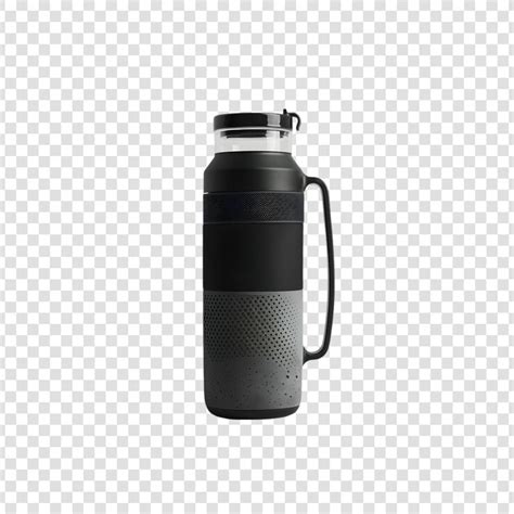 Black water bottle on isolated transparent background | Premium AI ...