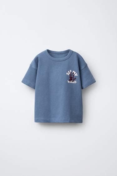 ANIMAL PRINT T-SHIRT - Blue | ZARA India