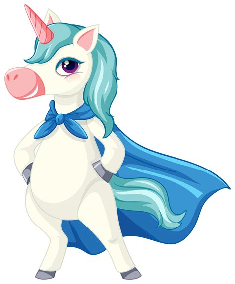 Cute blue unicorn on white 1234914 Vector Art at Vecteezy