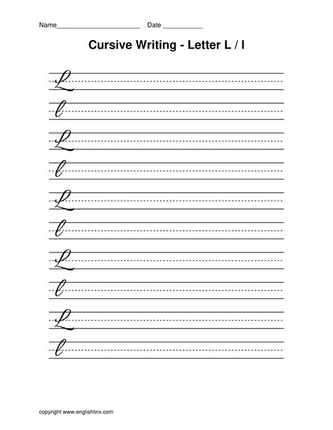 Cursive Writing - Letter L / l