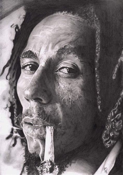Bob Marley Smoking Pencil Drawings
