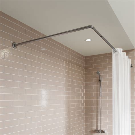 L-Shaped Extendable Shower Rail | Corner shower curtain rod, Shower ...