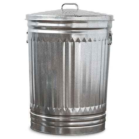 20 Gallon Galvanized Steel Trash Can with Lid, Silver, 17.5 inch*17.5 ...