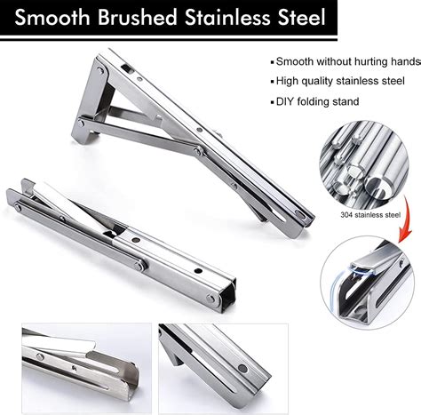 Buy Folding Shelf Brackets Heavy Duty Stainless Steel Collapsible Shelf ...