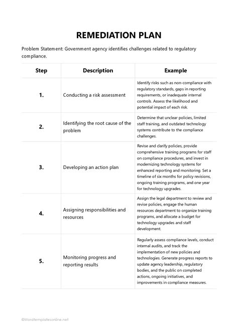 Free Remediation Plan Templates