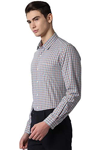 Buy Peter England Men's Checkered Slim fit Formal Shirt (PESFMSLFC68351 ...