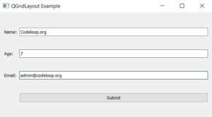 Image result for QGridLayout PyQt5 Python