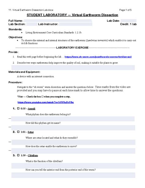 Image result for Free Virtual Earthworm Dissection Lab