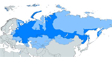 Map of where the Russian Language is spoken. (Light Blue-Minority) (Dark Blue-Majority) : r/MapPorn