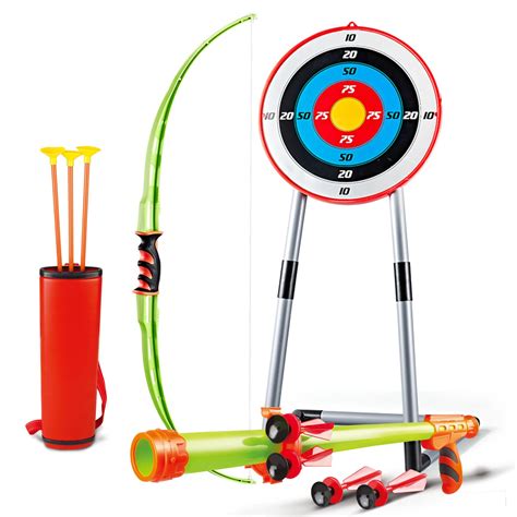 Buy Kids Bow and Arrow Toy Soft Archery Set with Target, 2 in 1 Boys ...