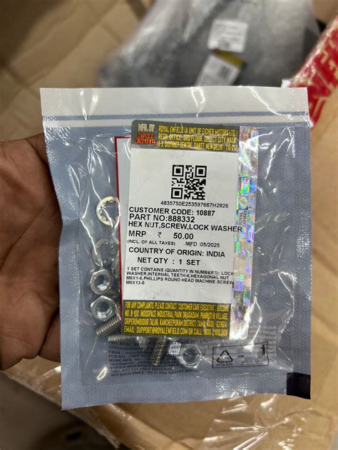 Royal Enfield Front Mudguard Bolt Kit 888332 | OEM Fasteners – UNDER ...