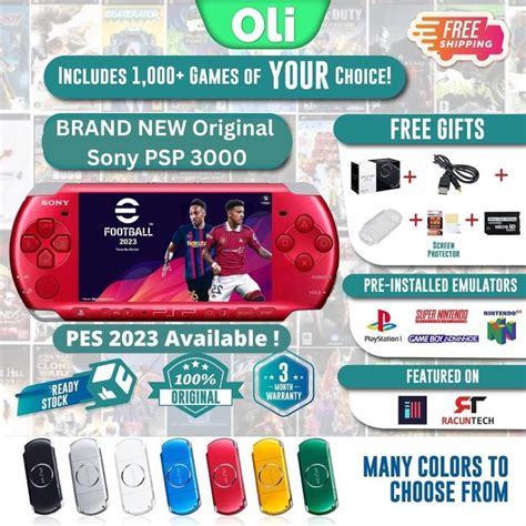 SONY PSP 3006 / 3000 BRAND NEW ORIGNAL FULL SET + PES 2023 + 1000 GAMES ...