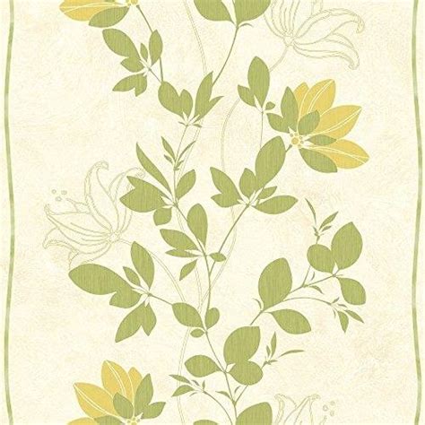 Marshalls Non Woven Floral Sample Wallpaper - A4 (Green/Beige/Yellow ...
