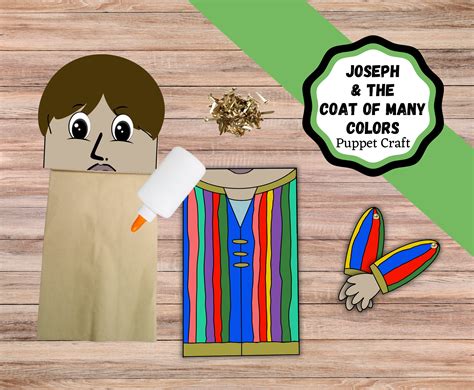 Printable Joseph and the Coat of Many Colors Paper Bag Puppet. Joseph ...