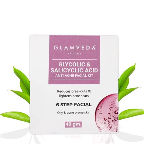 Glamveda Glycolic & Salicylic Anti Acne Facial Kit | Pimple Care ...