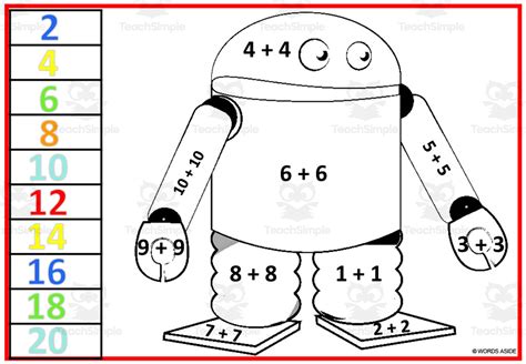 Robot Numbers Worksheet 的图像结果