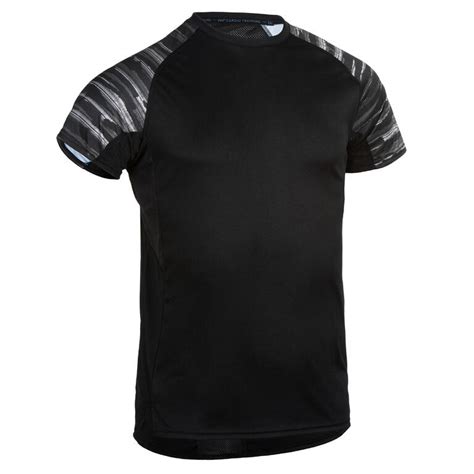 FTS 120 Fitness Cardio Training T-Shirt - Black/Sleeve Print