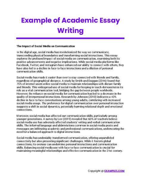 Image result for Academic Essay Example